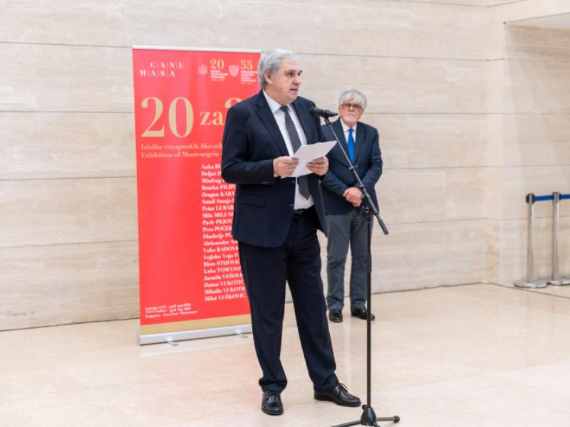 Otvorena izložba „20 za 20” crnogorskih likovnih umjetnika u Galeriji CANU